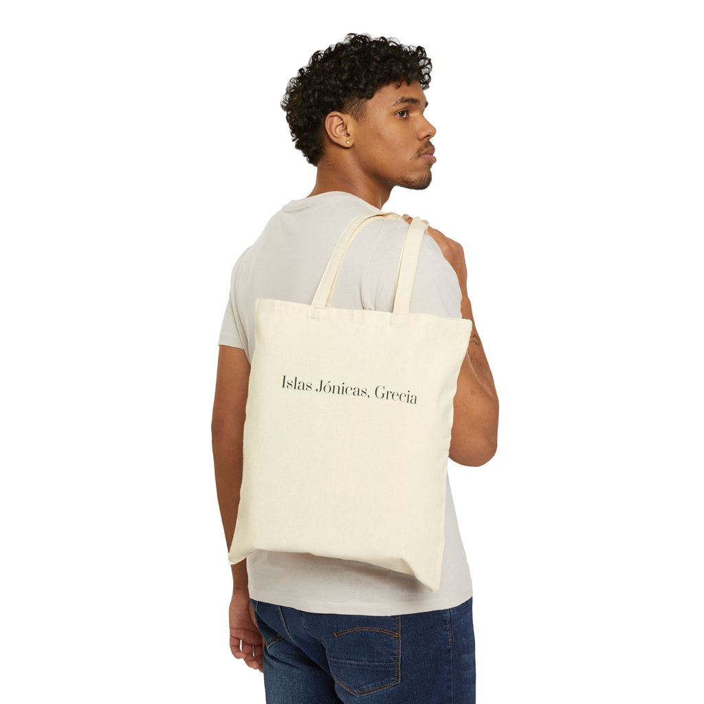 Canvas Tote Bag — 'Islas Jonicas, Grecia' Vintage Seaside Print